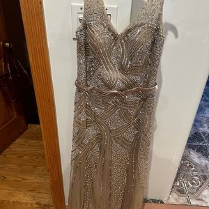 Amelia Couture Rhinestone sequin satin womens dress size 12